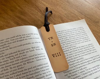 Personalized Bronze Anniversary Bookmark: Custom Engraved Keepsake 8th 19th Anniversary