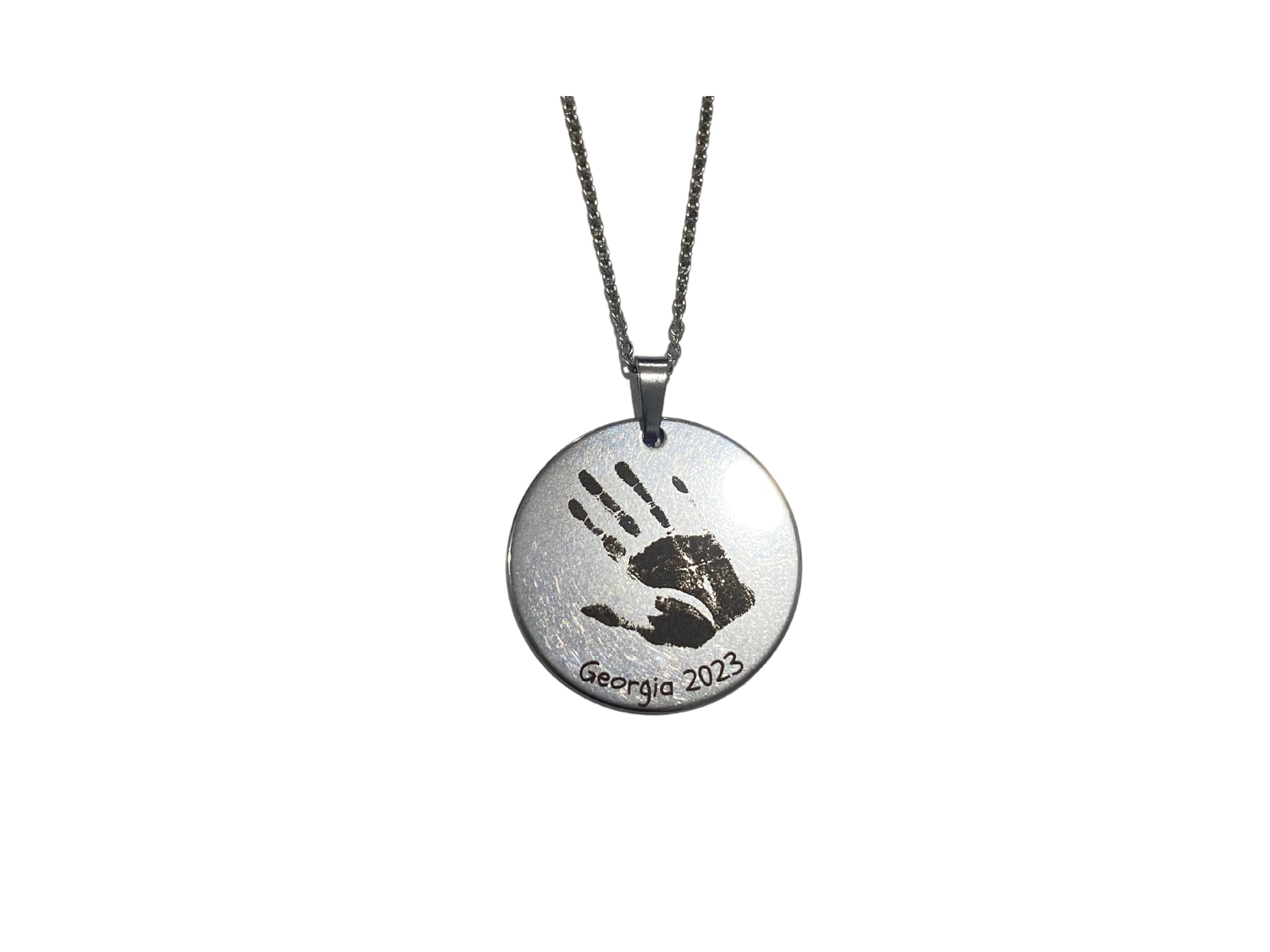 Custom Kids Handprint Fingerprint Jewellery Pendant and Chain Mother's Day  Necklace