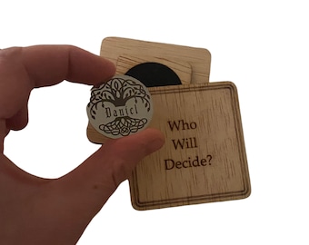 Custom Engraved Decision Coin: Tree of Life, Stainless Steel, Couples Gift