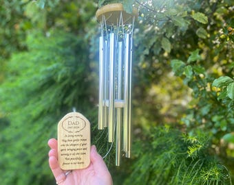 Personalized Memorial Wind Chime: Remembrance Gift for Loved Ones, Sympathy Present, Engraved Keepsake