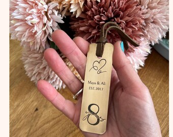 Personalized Bronze Anniversary Bookmark: Custom Engraved Keepsake