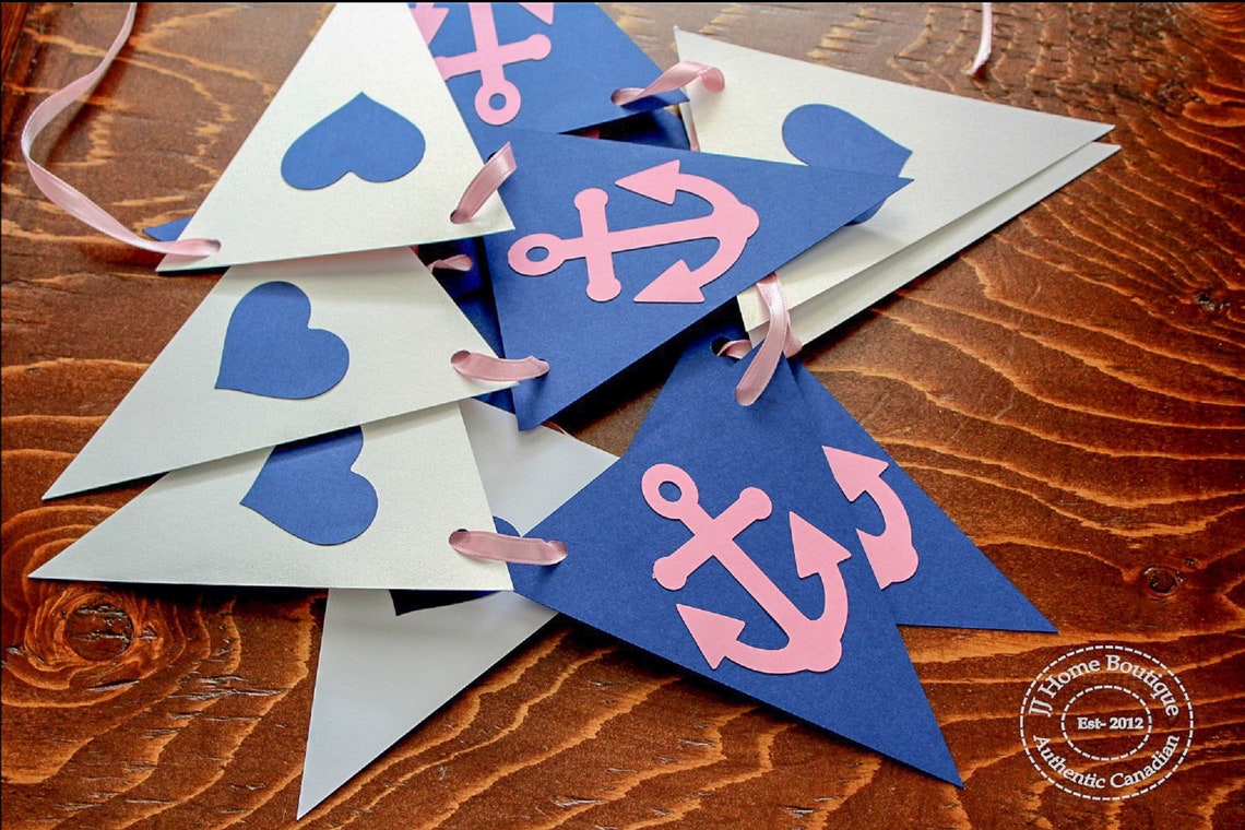 Nautical banner Garland flag banner Nautical birthday ...