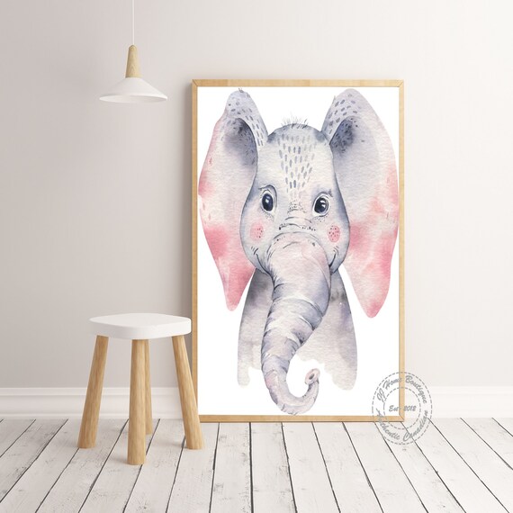 Elephant Nursery Print Nursery Decor Art Baby Elephant Etsy