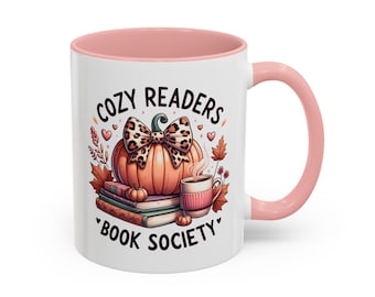Fall Book Lover Coffee Mug: Cozy Readers Society Design (11oz, 15oz)