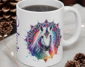 RAINBOW UNICORN MUG Magical Unicorn Coffee Mug Fantasy Coffee Cup Gift for Unicorn Lover Gift Believe in Unicorns Fantasy Lover Mug Unicorns