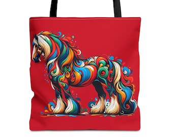 Draft Horse Tote Bag: Colorful Western Art Accessory