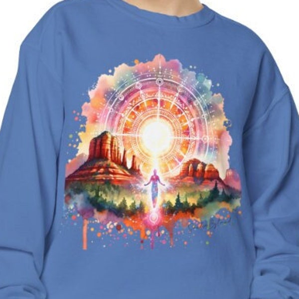 SEDONA VORTEX SWEATSHIRT Sedona Sweatshirt Sacred Sedona Art Sedona Metaphysical Art Sweatshirt Spiritual Art Unisex Sweatshirt