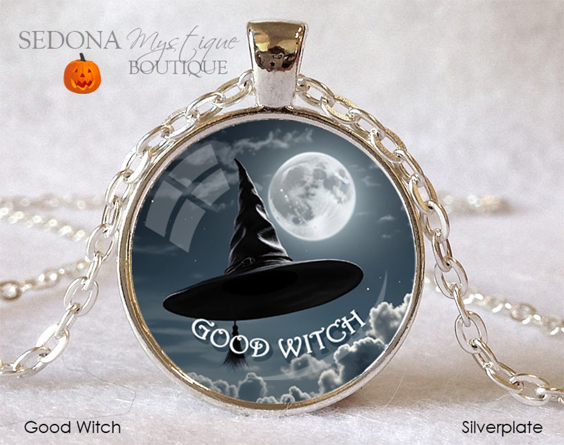 GOOD WITCH PENDANT Halloween Good Witch Necklace Halloween Witch ...