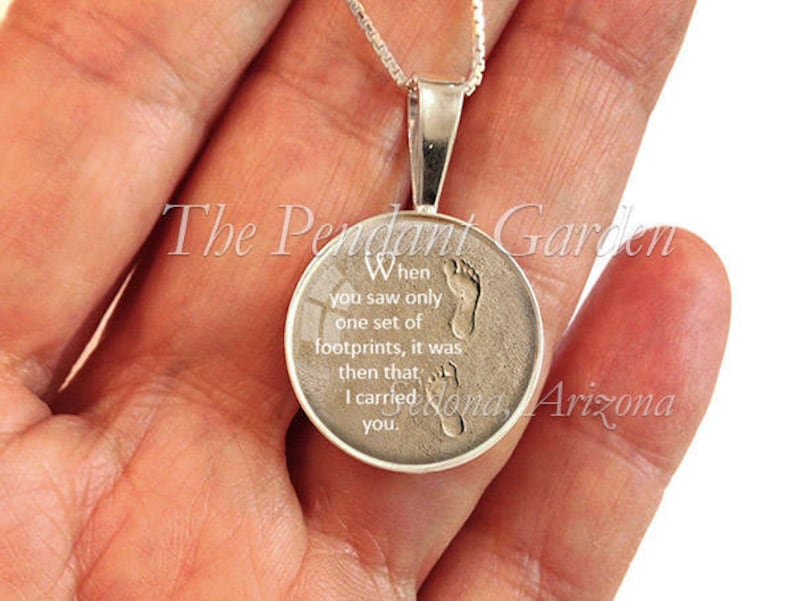 FOOTPRINTS in the SAND STERLING Necklace Christian Jewelry Etsy