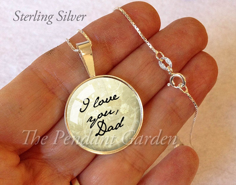 STERLING SILVER MEMORIAL Signature Pendant Personalized Memorial Handwriting Jewelry In Loving Memory Personal Handwriting Jewelry Memorial