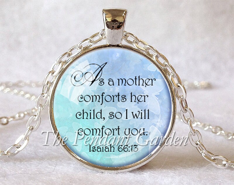 Isaiah 66 13 Scripture Pendant Bible Scripture Jewelry Comfort Etsy