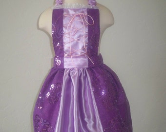 Disney Princess Tangled Rapunzel Inspired Dress Up Apron Costume - Made to Order