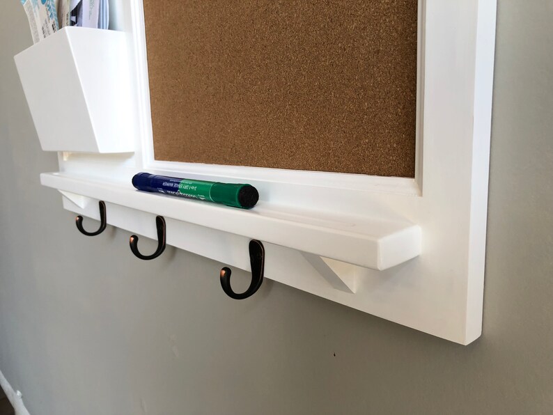 Wall Organizer with large cork board dry erase and Etsy