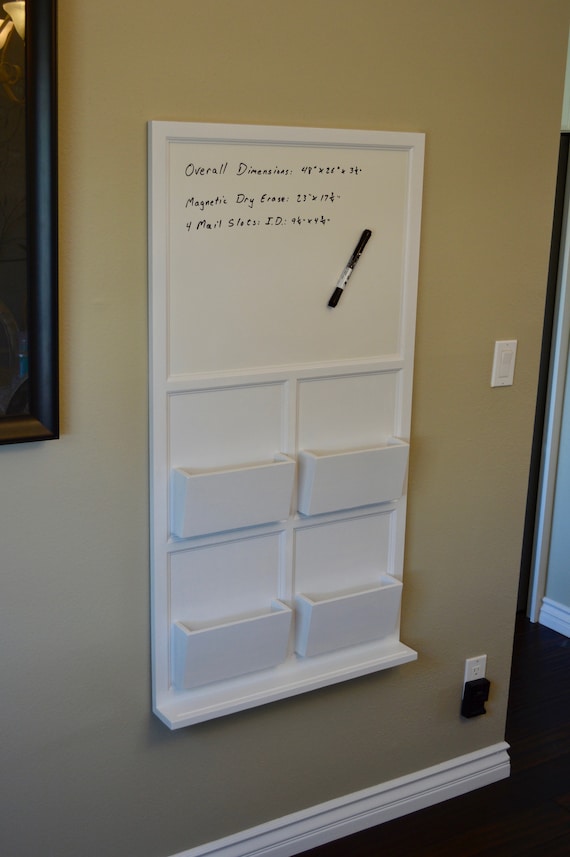 Wall mail organizer with Magnetic Dry Erase
