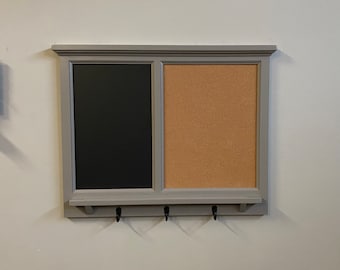SALE - currently marked 60.00 off(regular price 269.00) - Family Wall Organizer with Magnetic Chalkboard and Cork board