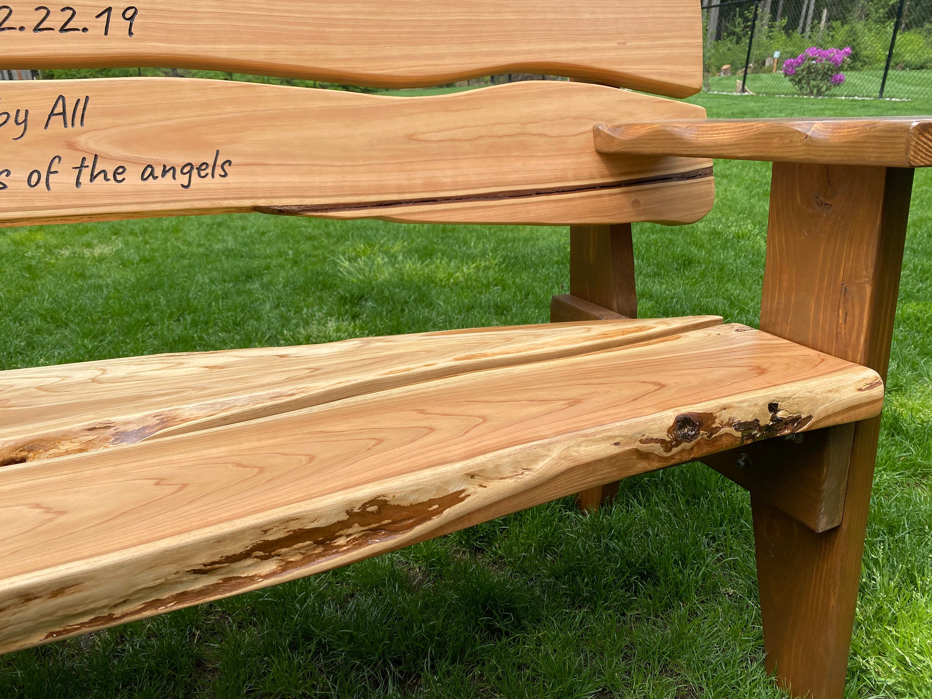 Custom Wood Benches For Sale Memorial wooden bench, Garden Bench, inspirational bench, Personalized