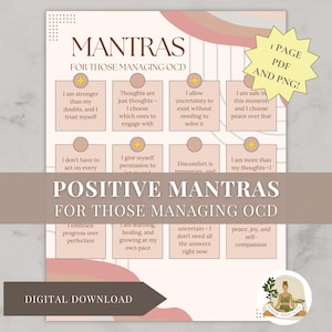 Mantras positifs pour ceux qui gèrent des TOC | contrainte TOC | compulsion obsessionnelle | Traitement des troubles obsessionnels compulsifs | Affirmations de TOC