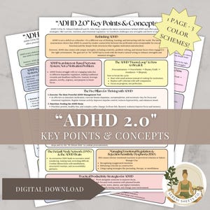 ADHD 2.0 Key Points: One-Page ADHD Guide (Digital Download)