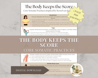 Somatic Exercise Guide: Trauma Healing Worksheet Inspired by The Body Keeps the Score (Digital Download)