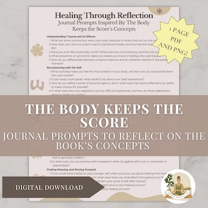 The Body Keeps the Score Journal Prompts: Trauma Therapy Printable (Digital Download)