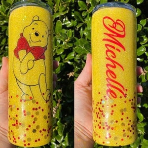 Custom Winnie the Pooh Disney Honey Epoxy Stainless Steel Tumbler