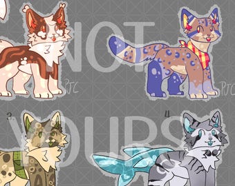 3/4 OPEN Cheap Cat Adopts | Cute Feral Cat OCs | Original Character Designs | Chibi OC Adopt Batch