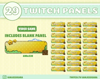 Video Game Twitch Panels | Streamer | Stream Assets | Yellow