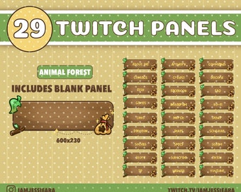 Animal Forest Twitch Panels | Streamer | Stream Assets | Brown | Nature