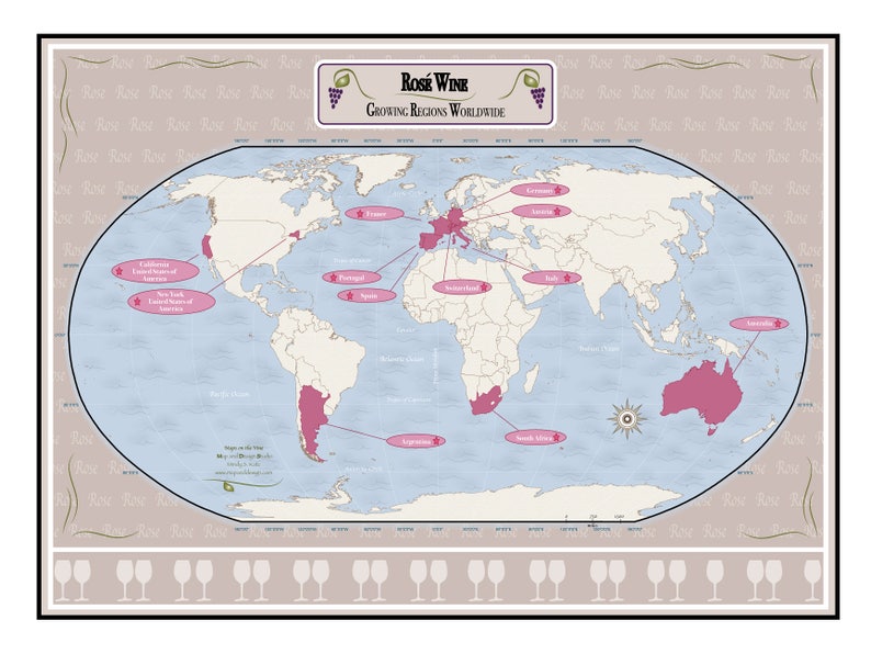 Rosé Wine Regions of the World Etsy