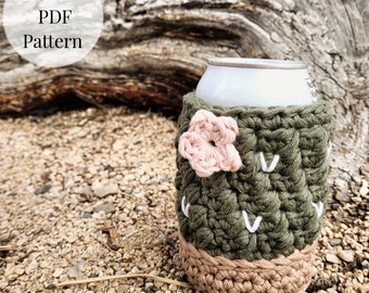 The Cactus Cozy  Pattern/Crochet Cactus/Crochet Cactus Cozy/Market Idea/Can Cozy/Beverage Holder/Cactus Sleeve/Crochet Drink Cozy/Cactus