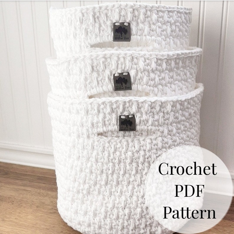 The Lakeside Nesting Basket Pattern,crochet pattern,crochet,crochet basket,digital download,pdf pattern,nesting basket,basket pattern image 1