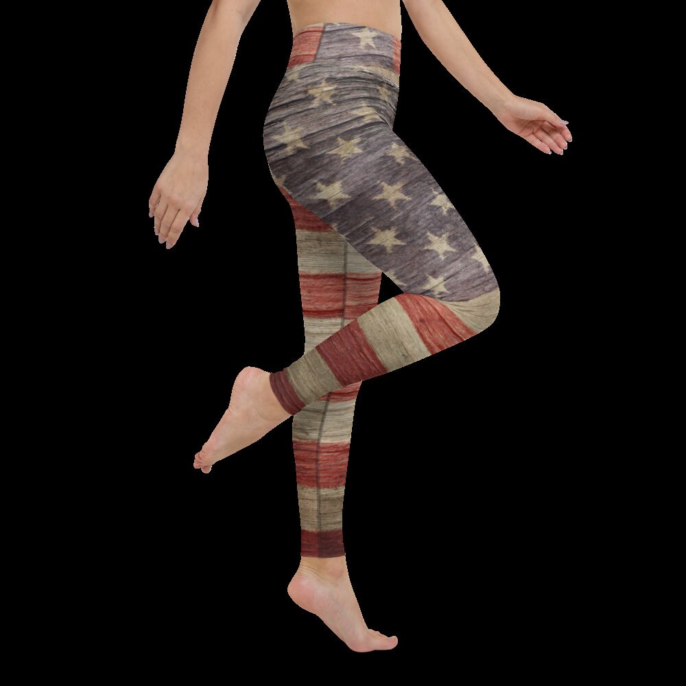 Stylish USA American Flag Leggings Yoga Pants 