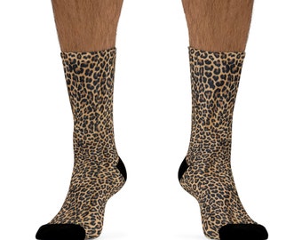 Chaussettes mi-longues chics à imprimé léopard