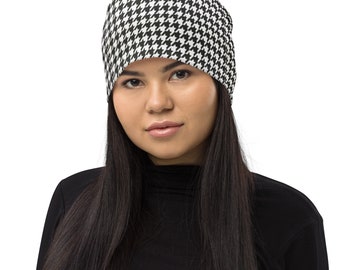 Stylish Classy Houndstooth Beanie for Spring Summer