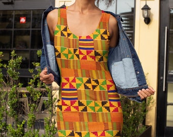 Sexy Kente Cloth Pencil Dress