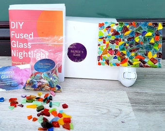 Arts and Crafts for Adults,  Make A Night Light Kit, Do it Yourself Glass Fusing Kit, Fused Glass Project