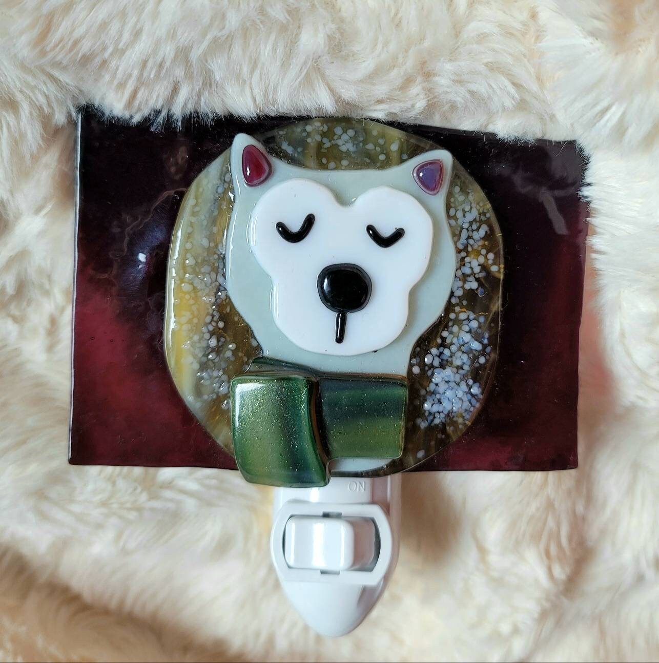 Hund Nachtlicht Punch der Hund Nachtlicht verschmolzen Glas Etsy