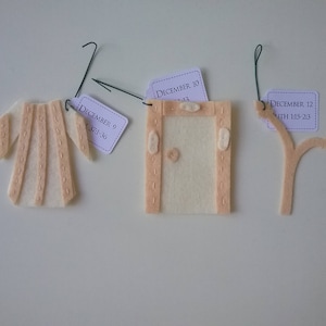 25 felt Jesse Tree Ornaments for Advent and Christmas our 'Peaches and Cream' set READY TO SHIP image 3