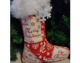 Christmas Stocking - Australian Christmas w/pocket + Snowflake Ornament