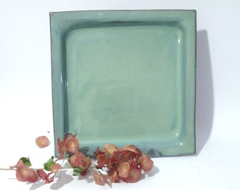 Square Plate, Matzo Plate, Serving Dish, Ceramic Plate, Turquoise Plate, Handmade Pottery Turquoise Kitchenware, Passover Gift