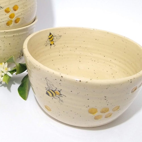 Pottery Bowl Ceramic Bee Bowl Cereal Bowl Dessert Bowl for Etsy