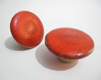 Interior Design Handmade Ceramic Knobs, Red Door Knobs, Custom Made Ceramic Knobs, Round Knobs, Cabinet Knobs, Ceramic Door Hardware