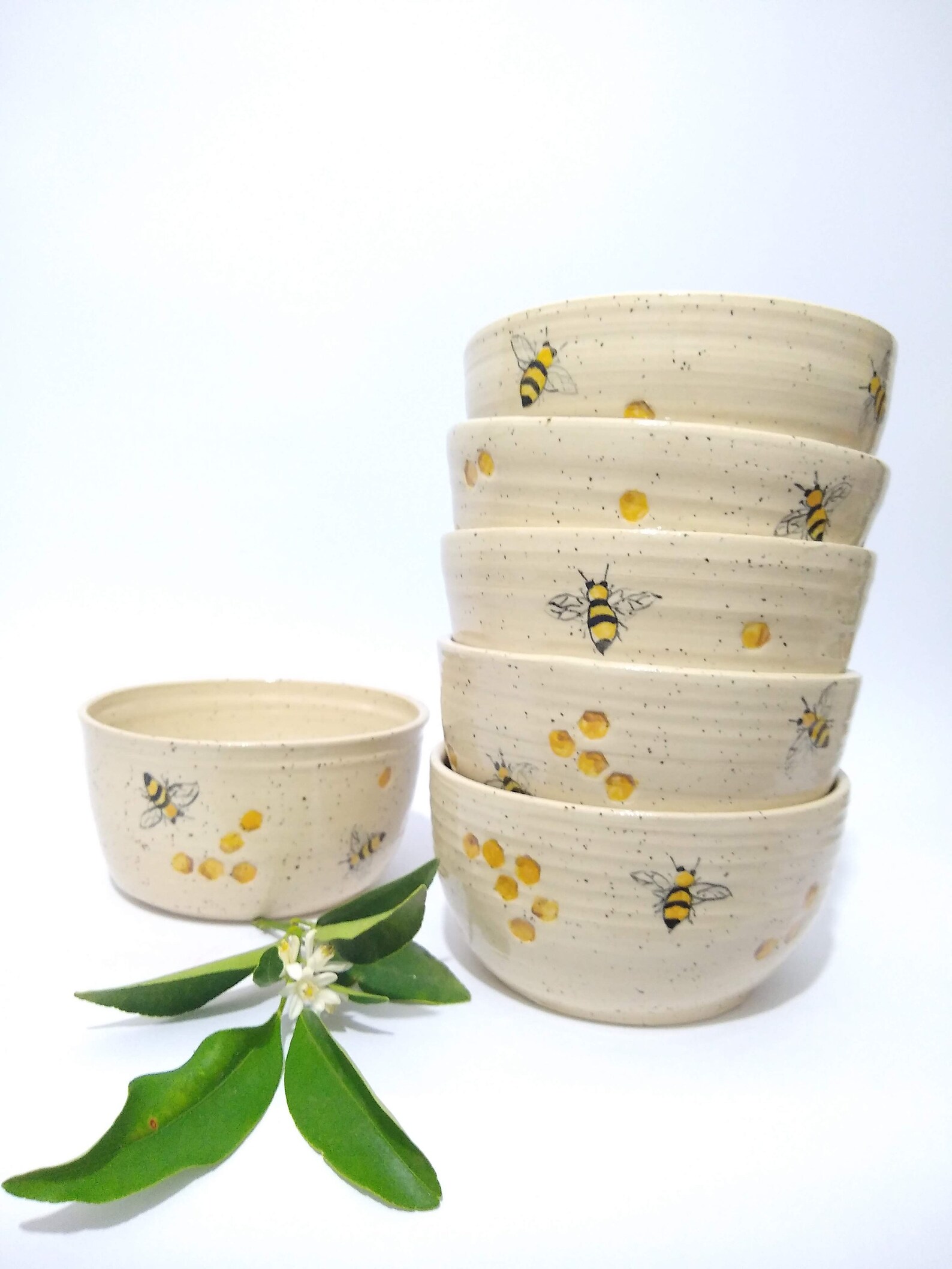 Pottery Bowl Ceramic Bee Bowl Cereal Bowl Dessert Bowl for Etsy