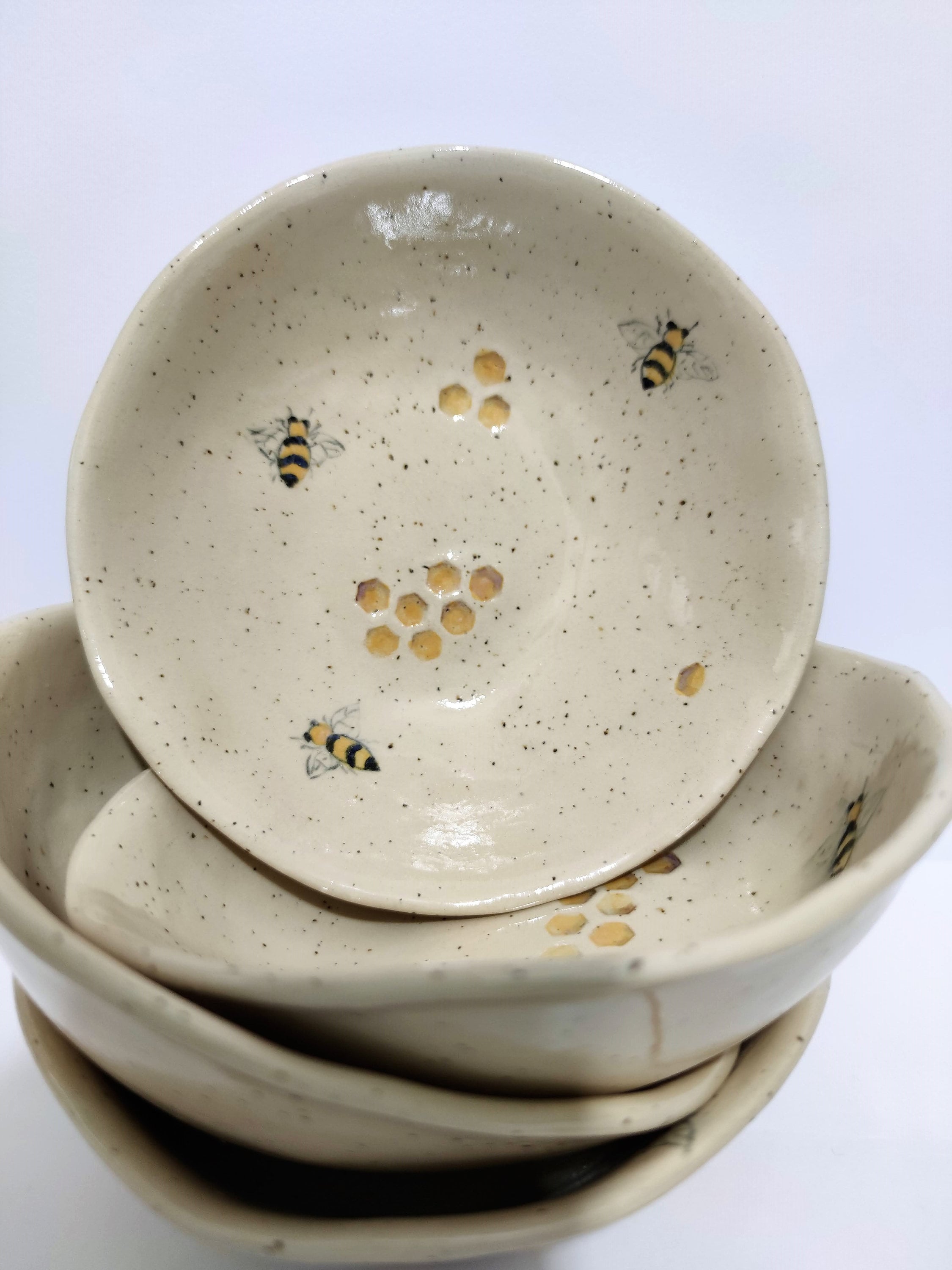 Bee Bowl Handmade Pottery Bowl Ceramic Bowl Cereal Bowl Etsy