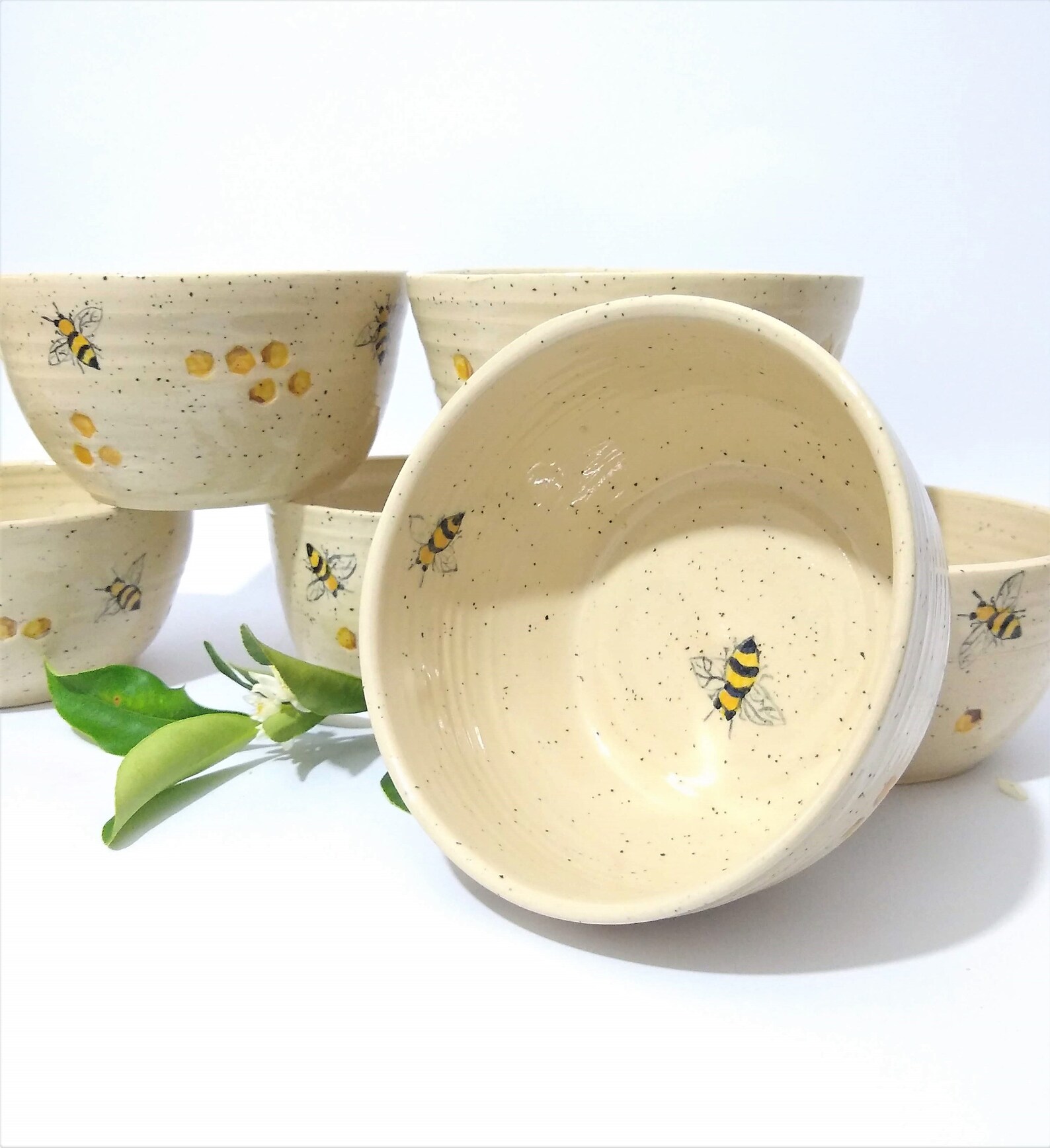 Pottery Bowl Ceramic Bee Bowl Cereal Bowl Dessert Bowl for Etsy