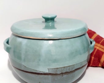 Casserole Dish With Handles,  Handmade Pottery, Casserole Pot, Oven to Tableware   Turquoise and Teal Kitchenware. Gifts for Cooks