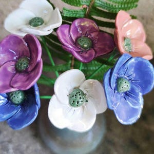 Ceramic Flowers,  Handmade Small Ceramic Flower Bouquet,  Unique Decorative floral display, Gifts and Home Decor