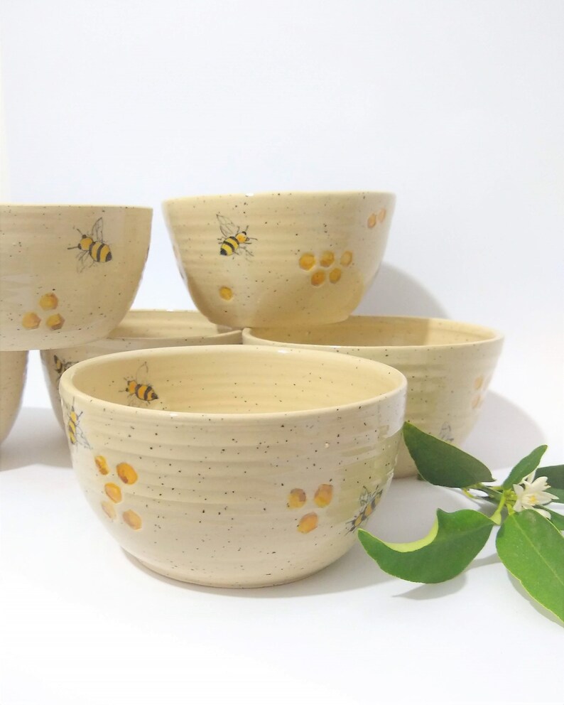 Pottery Bowl Ceramic Bee Bowl Cereal Bowl Dessert Bowl for Etsy