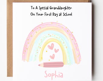 Personalised First Day of School Card: Good Luck Keepsake