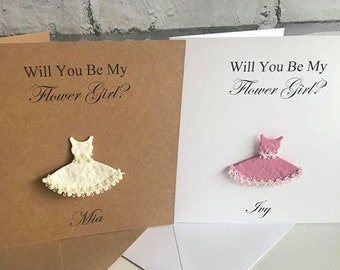 Personalised Will You Be My Flower Girl Card, Bridesmaid, Maid of Honour, Matron of Honour, Chief Bridesmaid